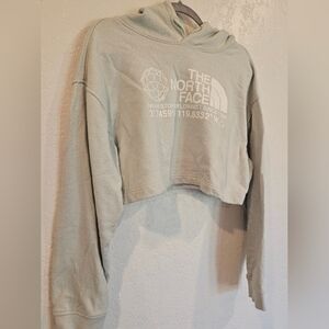 The North Face Women’s Green Mist Coordinates Crop Drop Pullover Hoodie Large.